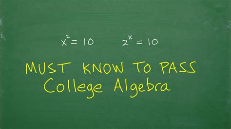 How do I pass a college algebra test